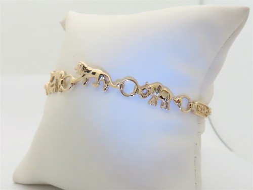 Noahs Ark Bracelets Gold Women Solid Gold Jewelry Christian 10k Size 7.25 B176 - Picture 8 of 10
