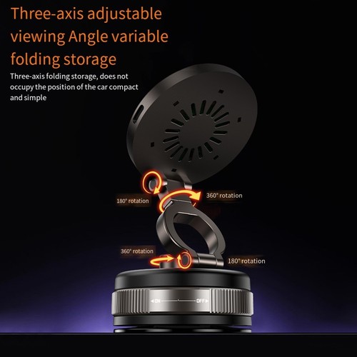 Support Téléphone Voiture Sans Fil 15W avec Rotation Réglable 360 Degrés et - Photo 2 sur 12
