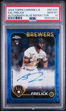 2024 SAL FRELICK Topps Chrome Logofractor Blue Refractor RC AUTO /150 PSA 10 💎