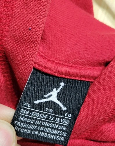 Y2k Michael Air Jordan Jumpman stitched logo Hoodie Boys XL Red Black - Picture 3 of 8