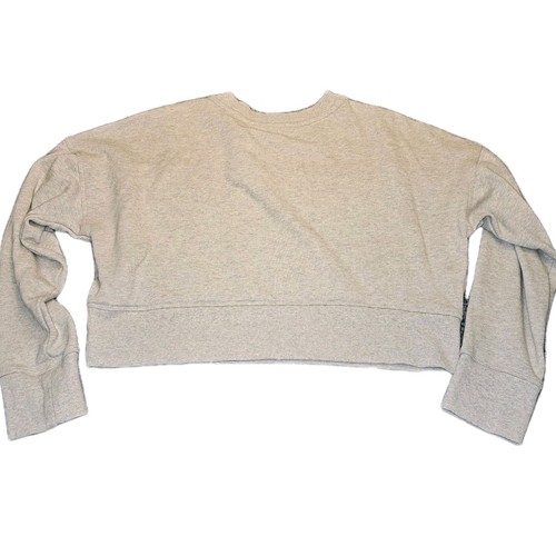 Calvin Klein Performance Cropped Sweatshirt Small Gray Logo Tape Pullover - Picture 8 of 9