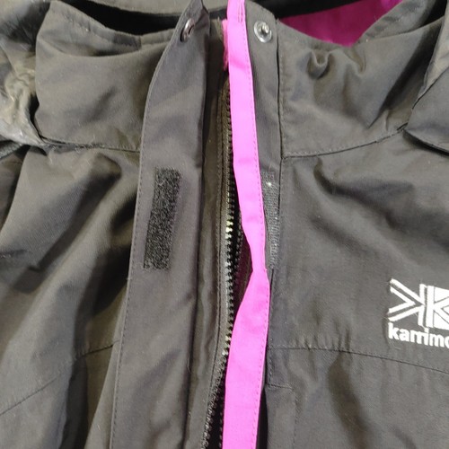 Karrimor Jacket Womens UK 14 Black Pink Hooded Waterproof Utility Lined Hiking - Picture 7 of 13