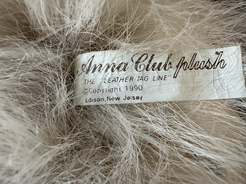 Anna Club Plush Dog Afghan 22” Long Leather Tag Line 1990 Plush EUC - Bild 3 von 4