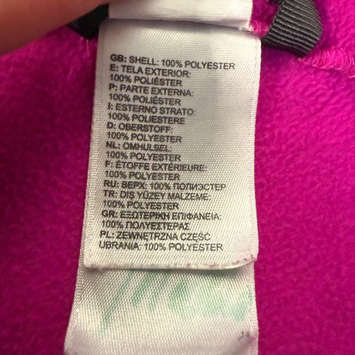 The North Face Girls Full Zip Fleece Jacket Size Large Pink Lightweight Warm - Picture 2 of 7