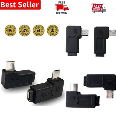 Compact Micro USB Male to Female 90-Degree Angle Pair - Perfect for Mobile Use