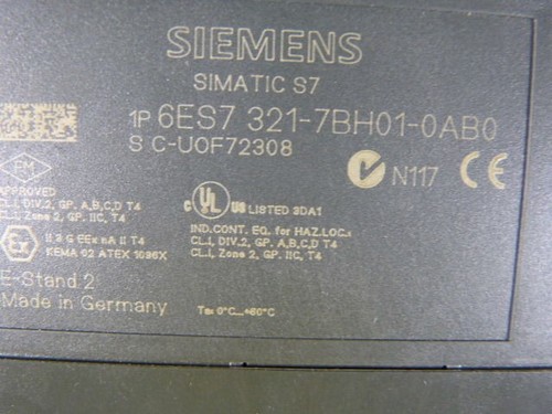 Siemens 6ES7-321-7BH01-0AB0 S7300 Digital Input Module 16DI 24VDC 20Pin USED - Picture 3 of 3