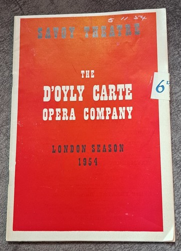 1954 D`Oyly Carte programme Gilbert & Sullivan Princess Ida Savoy Theatre - Picture 2 of 6