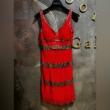 NWOT Jovani Beyond Red vintage y2k Sequin cocktail mini Dress size 4