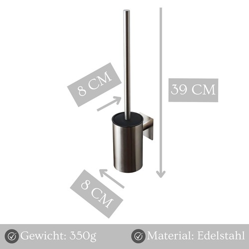 ELMOWO Edelstahl Toilettenbürste ohne Bohren Wandmontage Klobürste mit Halter - Bild 6 von 8