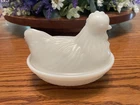 Vintage Hazel Atlas White Milk Glass Hen on Nest-4 1/2”