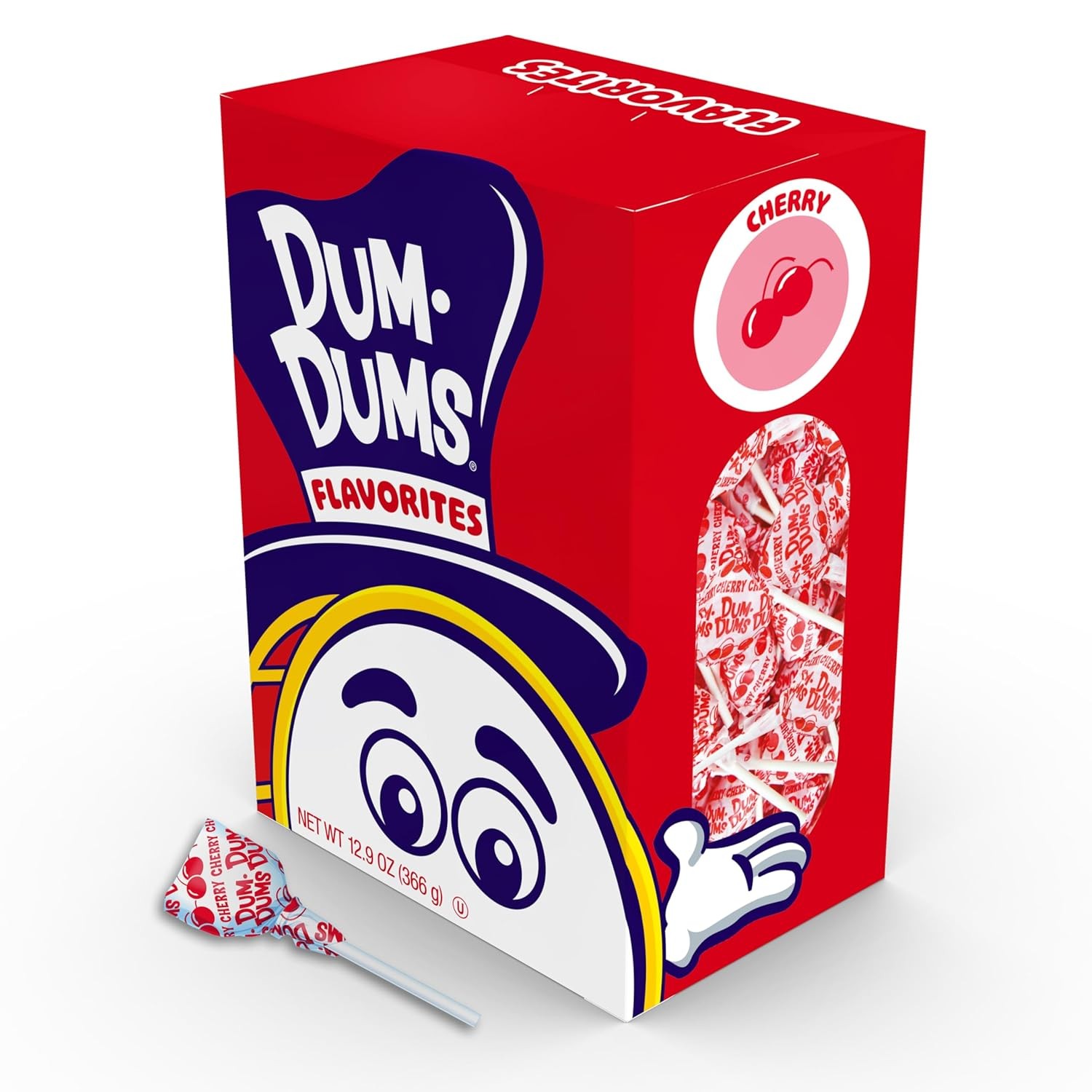 Dum Dums Cherry Lollipops - Bulk Candy Box with Individually... 