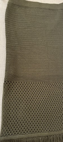 NWT House of Harlow Womens Army Green Crochet Maxi Skirt Fringe Hem Lined Sz L - Picture 7 of 12
