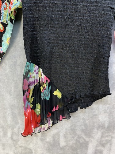 Alberto Makali Blouse Top Size S Crinkle Boho Stretchy Wearable Art A2 - Picture 8 of 10