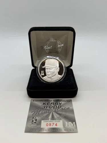 Kerry Wood MLB Baseball One Troy Ounce .999 Fine Silver Round /5,000
