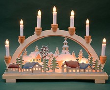 Schwibbogen Lichterbogen Leuchter Winterdorf 45 cm Weihnachten Advent Geschenk
