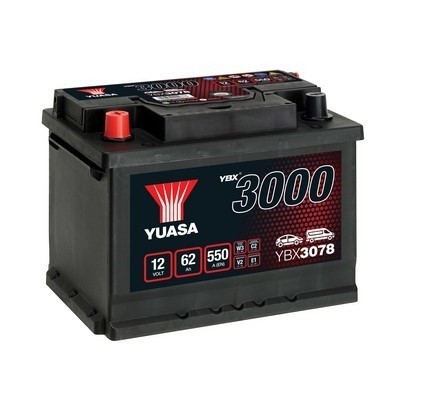 Yuasa YBX3078 Batteria Auto 62Ah 550A L2 | Ricambio Qualità Originale
