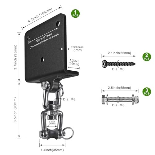  Boxsackaufhänger für Heavy Bag Beam Mount Hardware 360° Open-End Verschlüsse - Bild 4 von 7