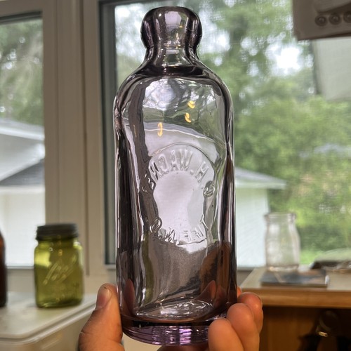 Antiker SCA Amethyst C.H. Wagner Juwel! Tiffin Ohio Hutchinson Sodaflasche X Selten! - Bild 5 von 7