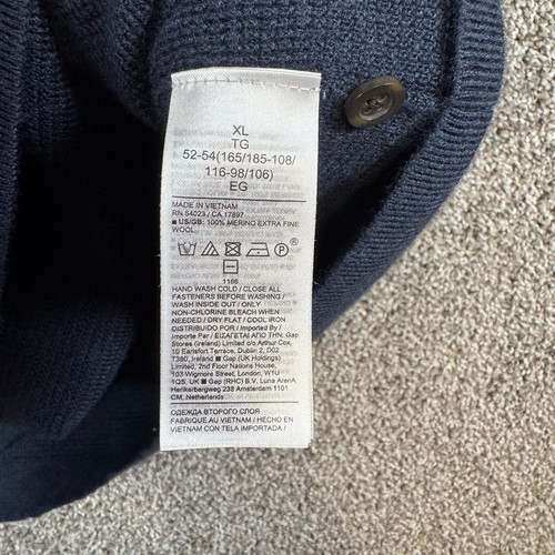 Banana Republic Henley Pullover Herren XL blau italienisches Merinogarn von Baruffa - Bild 3 von 7