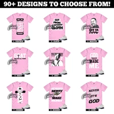 5 Medium Soft Pink White Black Foam Triple Sneaker T Shirt