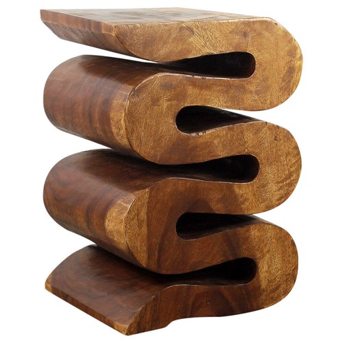Haussmann Wood Wave Verve Accent Snake Table 12x14x20 in Height Walnut Oil - Bild 1 von 7