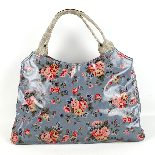 Cath Kidston Open Tote Large Shoulder Bag Weekend Floral Shiny Oilcloth CP92 - Picture 3 of 13
