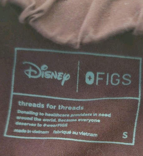 FIGS × Disney ~ Size Small Mickey Mouse Embroidered MaroonJoggers Scrub Bottoms - Picture 6 of 6