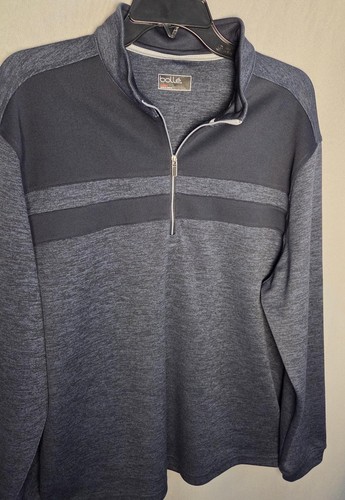 Bolle Men’s Performance Golf Pullover 1/4 Zip Long Sleeves Size L Blue Heather - Picture 3 of 7