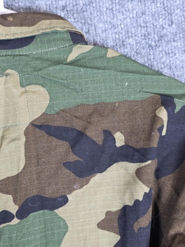 VINTAGE US Army BDU Jacket Mens Large Regular Woodland Camo Hot Weather 80s - Picture 9 of 14