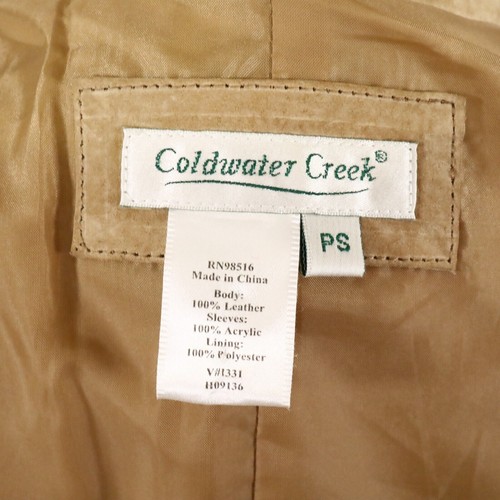 Coldwater Creek Jacket Petites PS SP Beige Suede Leather Full Zip Laser Cut - Picture 3 of 16