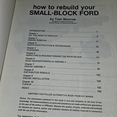 How To Rebuild Your Small-Block Ford HP Books Tom Monroe - Picture 4 of 5