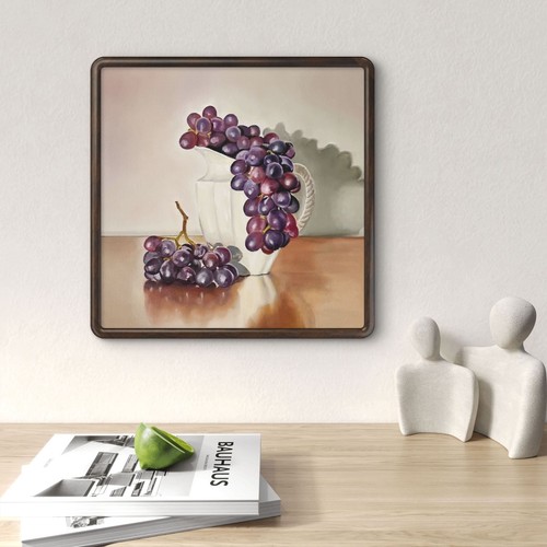 Oil Painting Still Life Grapes Kitchen Wall Art on Canvas Panel 30x 30 - Picture 4 of 5