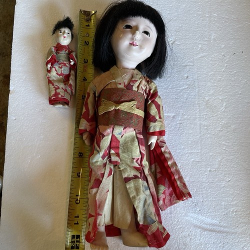 Vintage Japanese Ichimatsu Woman Girl Dolls Kimono Geisha Arms Legs Bend Sits - Picture 6 of 10