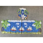 Asian Nautical Applique Table Runner 15” X 44”plus Matching Doily 13.5” Dia.