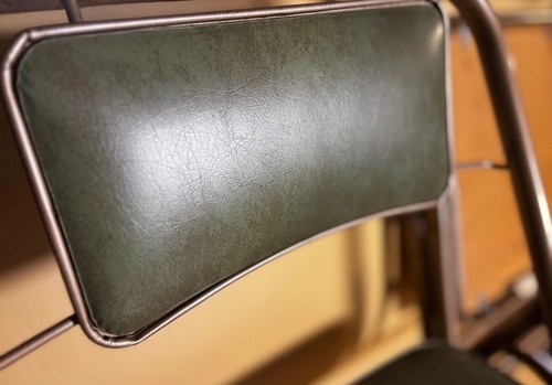 Pair Vntg Samsonite Futura 1950s Folding Chairs – Olive Green, Bronze Frame - Picture 11 of 17