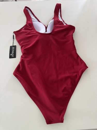 Tummy Control One Piece Swimsuits for Women Ruched Bathing Suit Color Block S... - Picture 9 of 12