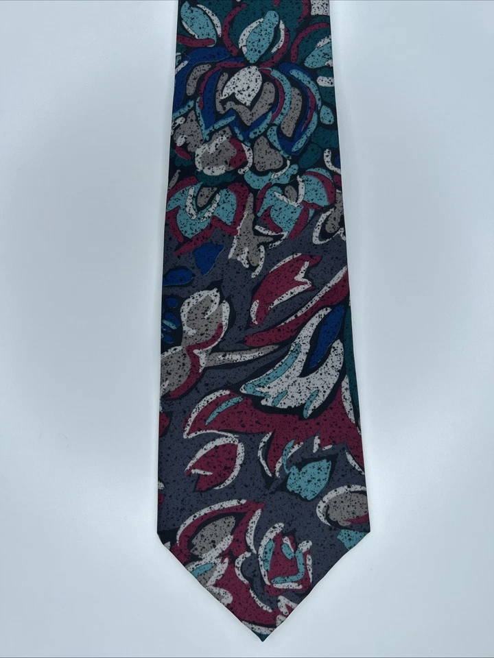 Corbata de cuello Botany 500 para hombre de colección floral, verde azulado, granate, azul real, gris, negro Foto 2 de 4