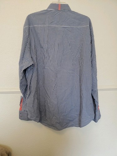 Camisa Robert Graham Abotonada Puño Abatible Azul A Cuadros Para Hombres Ajuste A Medida 3XL - Imagen 11 de 21
