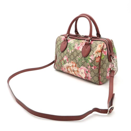 GUCCI GG Blooms Handbag Mini Boston Bag 2WAY Shoulder Bag Flower Pattern
