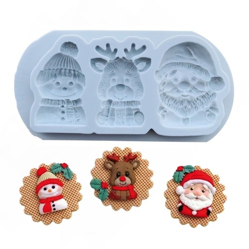 Christmas Baking Accessory Silicone Molds With Santa Snowflake Shape For Cooking - Picture 4 of 8