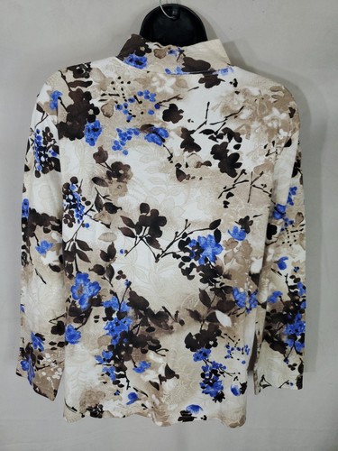 KAREN SCOTT Women's Turtleneck Pullover 3/4 Sleeve Floral Blouse Size PXL Petite - Picture 7 of 10