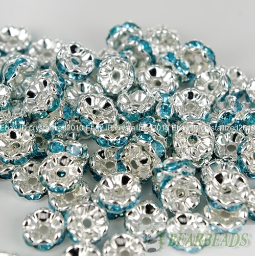 200Pcs Czech Crystal Rhinestone Wavy Rondelle Spacer Beads 4mm 5mm 6mm 8mm 10mm - Picture 18 of 41