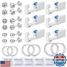 Nunpag 24 Pcs Ear Piercing Kit Ear Disposable Piercing Gun Kit Includes 6 Pcs