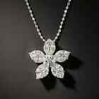 Beauty Flower Pendant 14K White Gold Plated 2 Ct Round Cut Lab Created Diamond