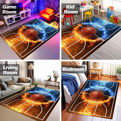 Basketball Rug for Boys Bedroom 5'x7' Non Slip Basketball Court Rug,Fire Prin... - Picture 5 of 6