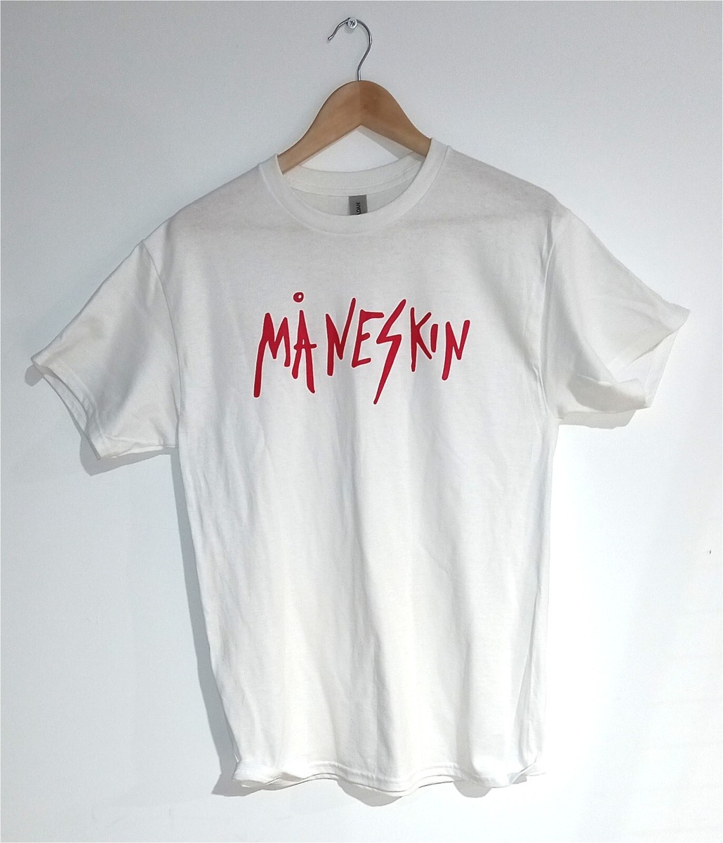 Maneskin White or Black Red Logo T-Shirt - Måneskin rock