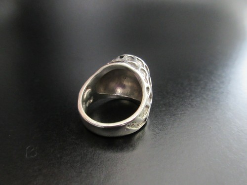 VINTAGE SILVER BRUTALIST MID CENTURY SCANDINAVIAN SIGNED RING US 6 - UK 7-1/2 - Picture 12 of 12