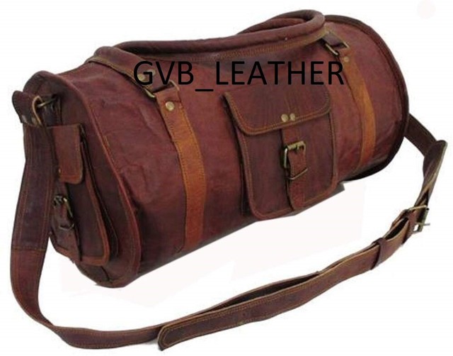 24" Unisex Genuino Cuero Viaje Campamento Equipaje Maleta Hombro Gimnasio Bolsa QR11338 24" Unisex Genuino Cuero Viaje Campamento Equipaje Maleta Hombro Gimnasio Bolsa QR11338