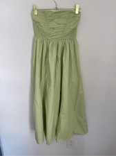 AMERICAN EAGLE Strapless Ruched Poplin Midi Dress Size Small NWT