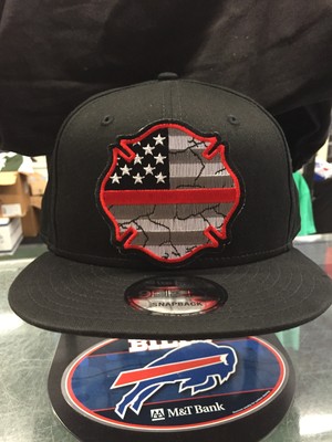 New Era NE400 Black Snapback Flat Bill Cap w// Maltese Thin Red Line Flag Patch